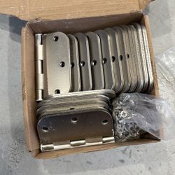 Box Of Brushed Metal Hinges 