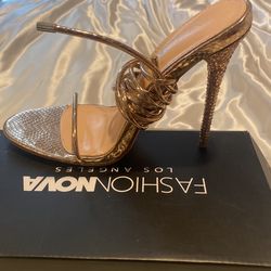 Fashion Nova Gold High Heels