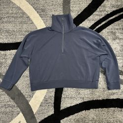 Spanx Air Essentials Half Zip Sweatshirt Cozy Soft Blue Gray Women’s XXL
