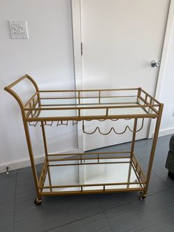 Gold Metal Bar Cart
