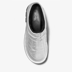 Michael Kors Barton Crackled Metallic Leather Slipper