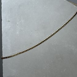 14K Solid Gold Dainty .8MM C-Link Herringbone Style Bracelet 7” .5g