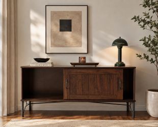 Sleek Modern Dark Walnut Media stand