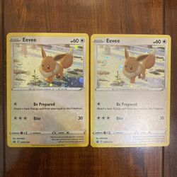 Pokemon Eevee SWSH190 Brilliant Stars Black Star Promo Cosmos Holo Lot of 2 LP