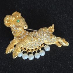 Vintage KLG For Laguna Ram Brooch, 2"