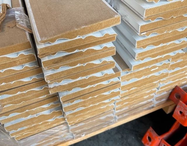 3.75”-5.5” Decorative MDF BASEBOARDS WHITE PRIMERED AND READY TO PAINT! 16 FT LENGTHS. VERY DESIGNER AND DISCOUNTED DEEPLY