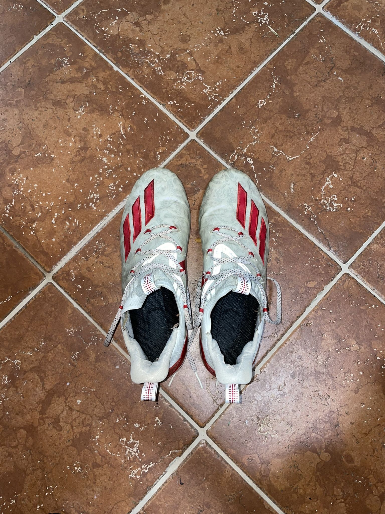 Adidas Adizero Young King Reign Floral White/Red Size 10 Football Cleats
