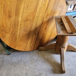 Solid Wood Pedestal  Dining Table