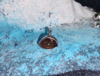 925 Signed Sterling Silver Amber Ring Deco 7.95 Gr 100% Size 7 Authentic