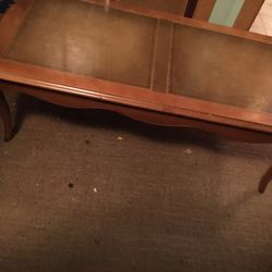 Leather Top Coffee Table