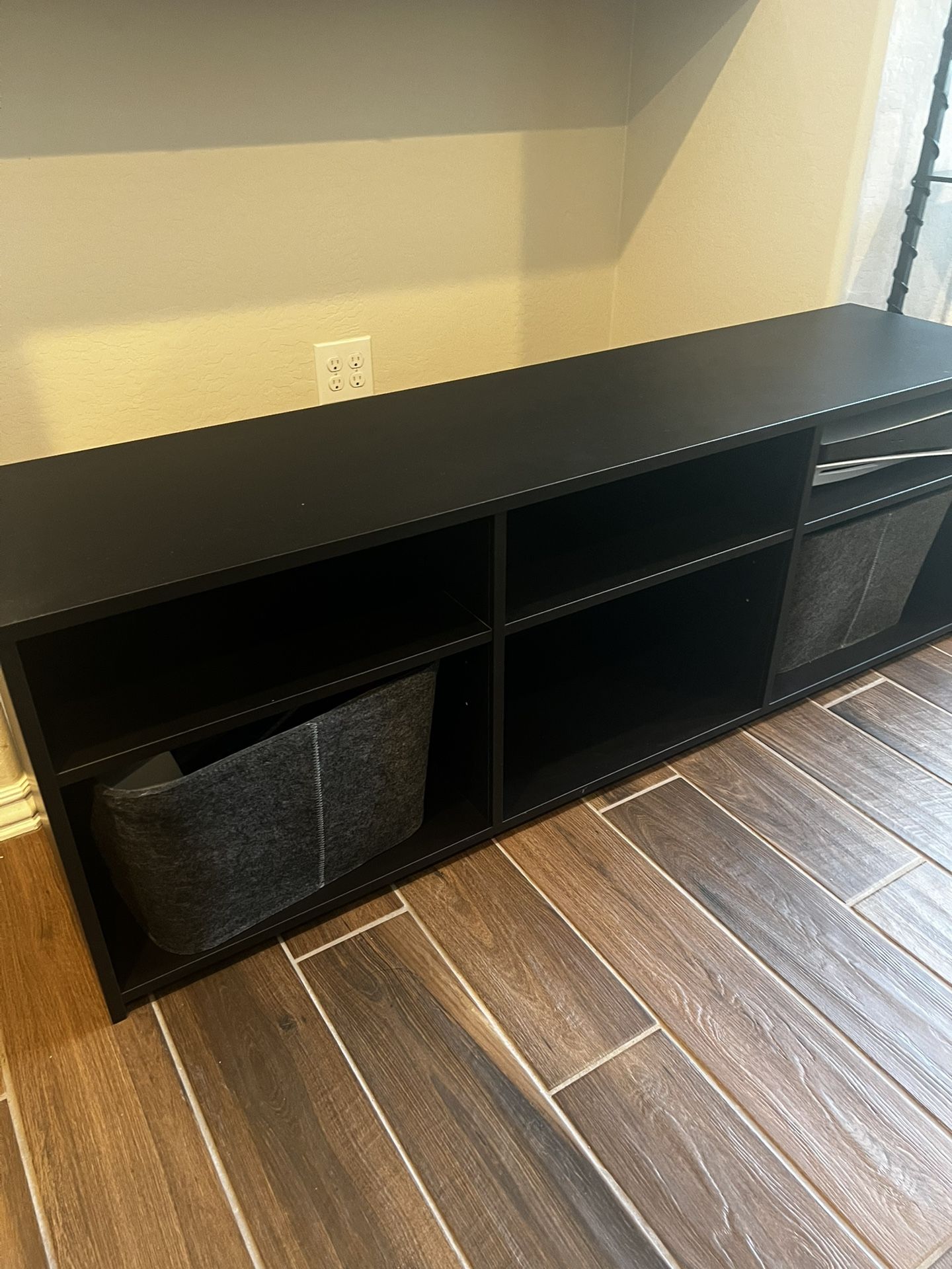 Black TV Stand With Matching End Tables And Coffee Table 