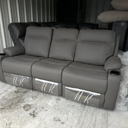 Brand New Gray Reclining Couch And Loving Living Room Sofa Set
