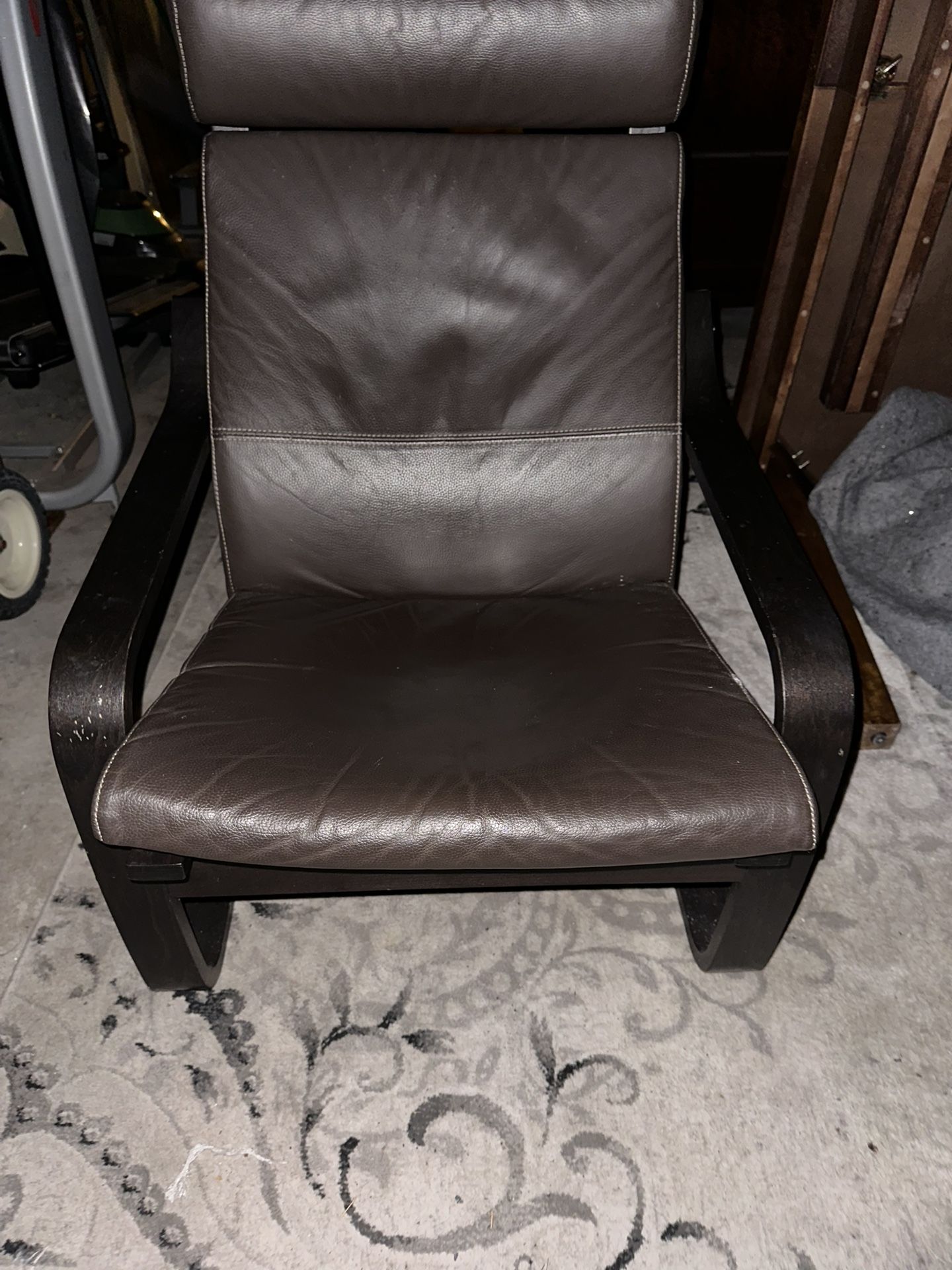 Brown Leather Pong Chair