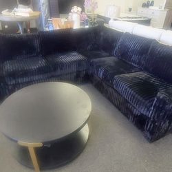 Black Corduroy Sectional 
