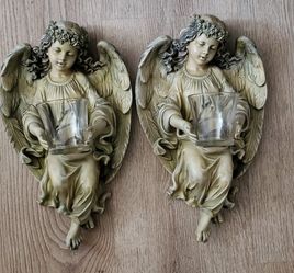 Vintage Home Interiors Angel Wall Sconces (Pair)