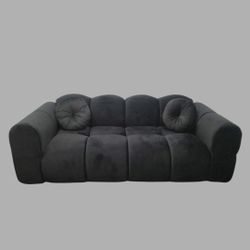 BRAND NEW  SOFA COUCH 8FT VELVET BLACK 