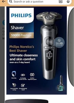 Philips Norelco Series 9000 Prestige Men's Shaver with Cleaning Pod, SP9841/84.