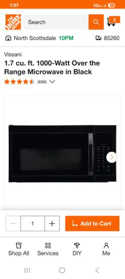 /Microwaves/Over-the-Range Microwaves
Father's Day Gifts
Vissani
1.7 cu. ft. 1000-Watt Over the Range Microwave in Black