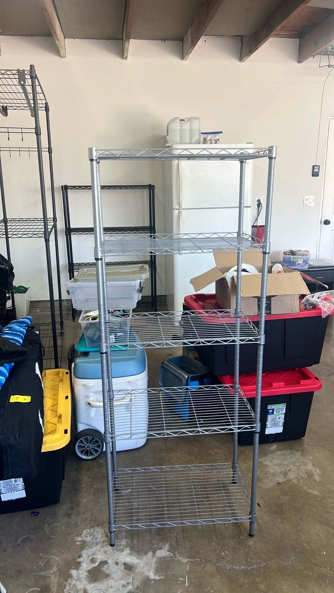 Small metal storage rack/wire shelving unit