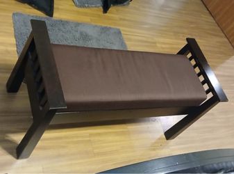 Dark Wood with Padded Bench