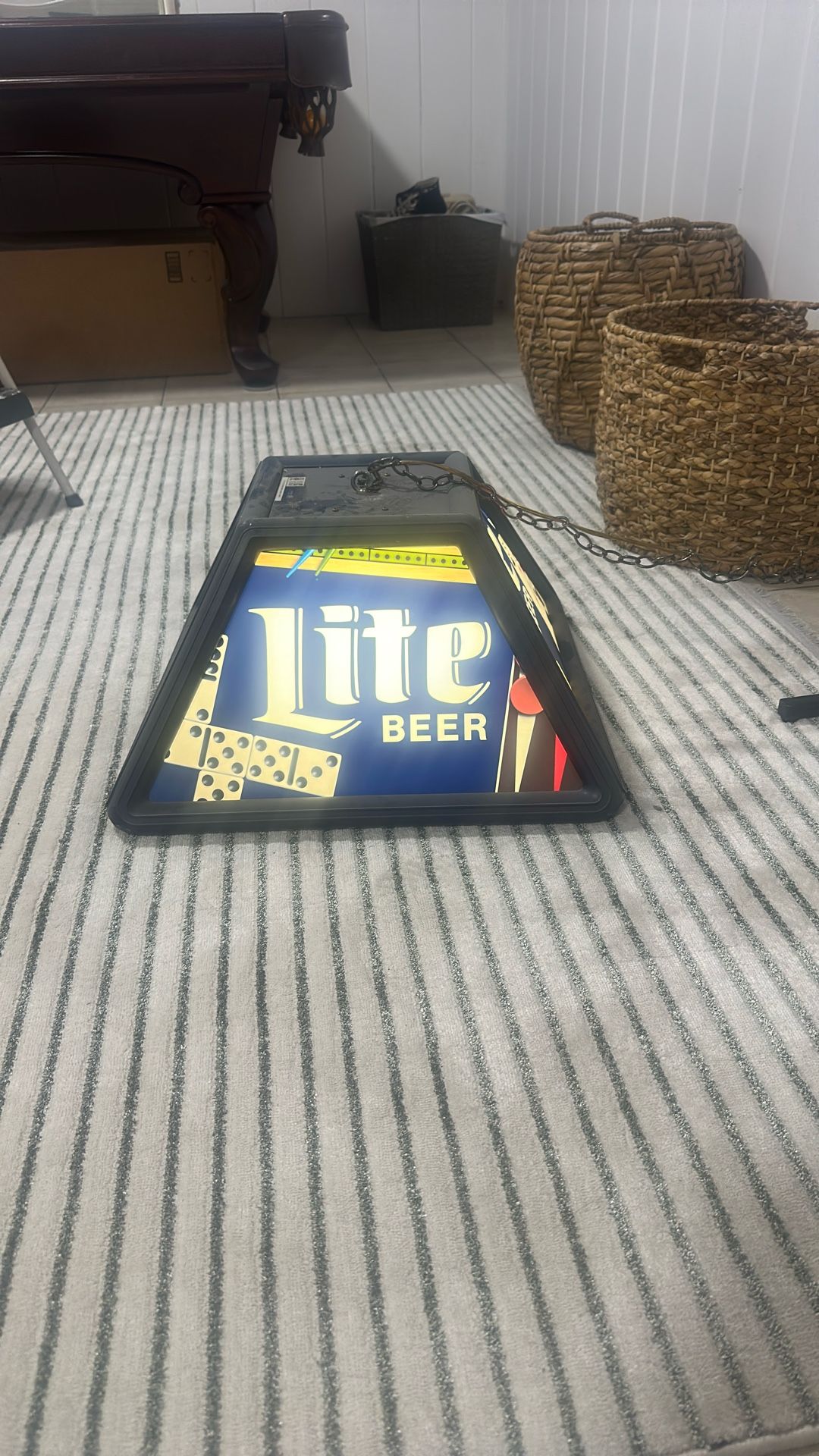 Miller Lite Beer Pool Table /Pub Table Hanging Light