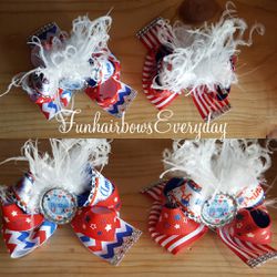 Fourth of July hair bows