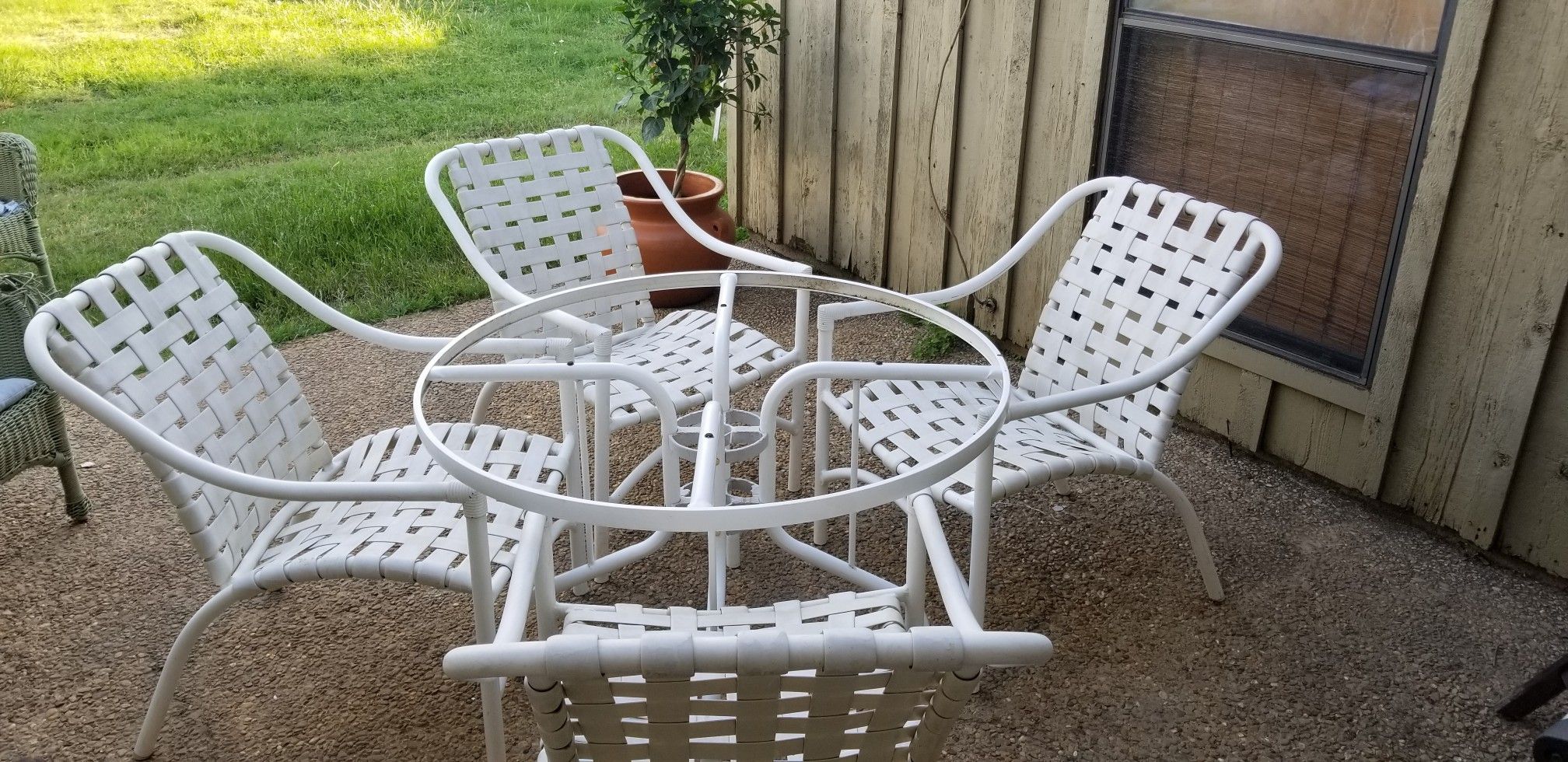 Outdoor Table and 4 chairs without glass top