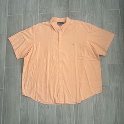 NWOT Ralph Lauren Men’s 4XB Peach Classic Fit Cotton Short Sleeve Shirt