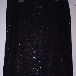 Cache Sparkly Sequins Black Short Skirt Sz Sm Holiday Christmas 
