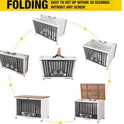 ✌️ Aivituvin AIR-100 Dog Crate Furniture for Medium and Small Dogs Folding Heavy Duty Dog Kennel End Table, In The Box