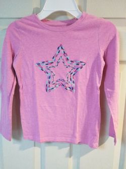 Girls pink star long sleeve 6/6x