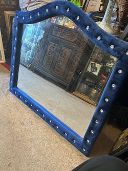 Blue Suede Mirror With Rim Stones(Fayetteville Ga)