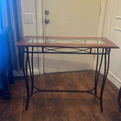 Wood and metal table