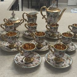 Italy Gold White Tea Set 23pc 