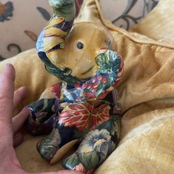Decopage Floral Elephant Figurine  