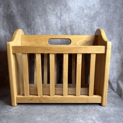 Vintage Solid Oak Magazine Newspaper Rack