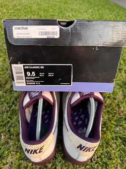 Nike Air Classic SB “MC Hammer”, style 310704-111 (tel:310704-111), size 9.5, in White/White-Aubergine
