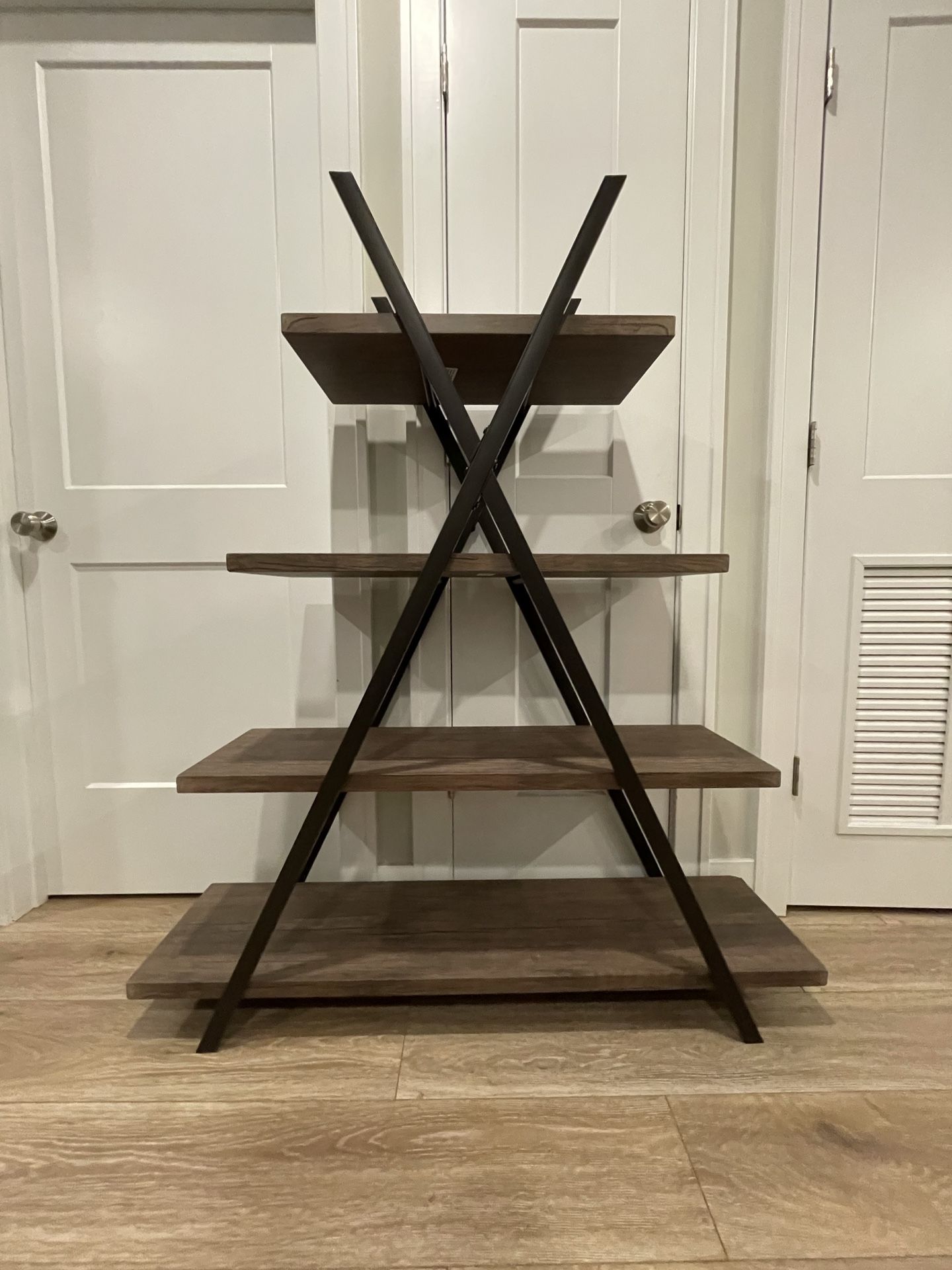 A-Frame Ladder Bookshelf – 4 Shelves – Grey