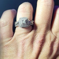 Vintage Silver Set With Real Diamonds