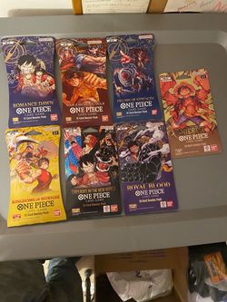 One Piece TCG - Sleeved Booster Lot - 1 each - OP01, 02, 03, 04, 09,10, PRB01