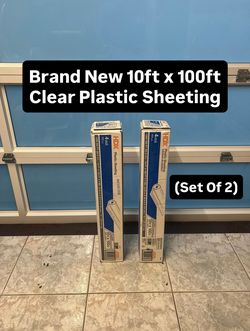 Brand New 10ft x 100ft Clear 4 Mil Plastic Sheeting (Set Of 2 Boxes)
