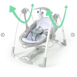 Ingenuity ConvertMe 2-in-1 Compact Portable Baby Swing 2 Infant Sea