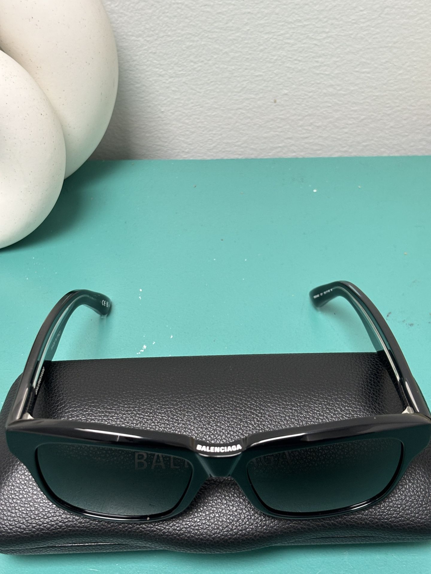 Balenciaga Black Square Sunglasses 