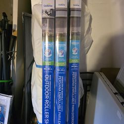 Outdoor Roller Shades (3 available, wand operated)