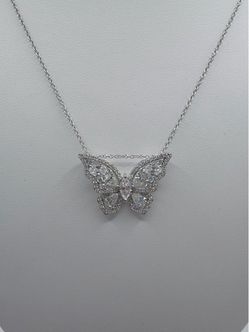 BRAND NEW 14KW 1.80CTW Butterfly Necklace