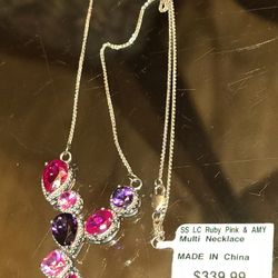 Beautiful SS LC PINK and AMY MULTI NECKLACE