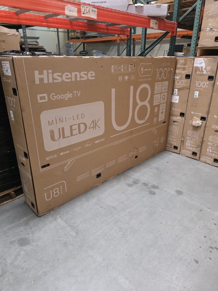 100 INCH HISENSE 4k Tv 100U8K Brand New