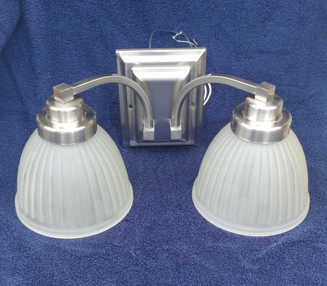 bathroom wall light 2 glass shades