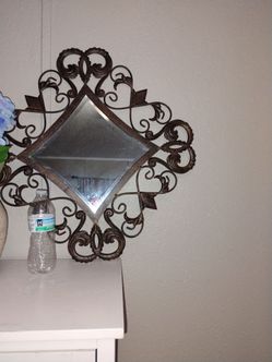 Decorative Wall Mirror with Scrollwork Frame