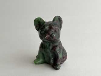 FRENCHIE LOVERS!!! Ruby Zoisite French Bulldog Crystal Carving – Mini Puppy